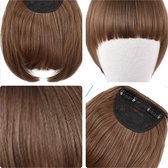 Clip In Pony Haarpony Fringe Bangs Hairextensions CHESTNUT BROWN