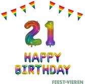 21 jaar Verjaardag Versiering Pakket Regenboog