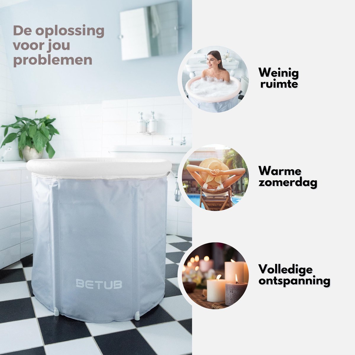 BETUB® Zitbad Opvouwbare Badkuip Folding Bath Bathtub