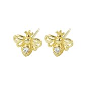 Silventi 9NBSAM-G190452 Boucles d'oreilles en or - Dames - Abeille - 4,5 x 4,5 mm - Zircone - 14 carats - Or