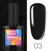 ROSI Gelpolish - Gel nagellak - Gellak - UV & LED - Zwart 003 Classic Black