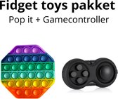 Fidget toys pakket set - 2 stuks Fidget toys pakket - Pop it - Fidget toys tangle - Fidget Toys set - Fidget toys pop it - Fidget toys - Fidget