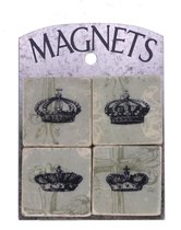 Magneetjes Kronen (set van 4) 4,5x1x4,5cm