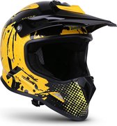 Soxon SKC-34 Geel Zwart, kinderhelm, helm kind, motorhelm, scooterhelm, XS,  51-52cm hoofdomtrek, 2 3 5 + jaar, ECE