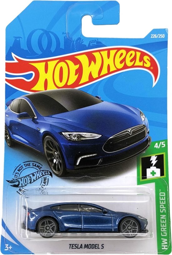 Tesla Model S Autootje - Hot Weels Auto - Mini Auto Speelgoed - Blauw 7x3x3cm | bol.com