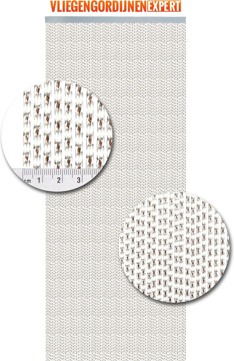 Vliegengordijnenexpert Lucca - Vliegengordijn - 92x210 cm - Transparant met Bruin