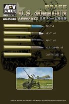 AFV-Club U.S. 40mm Gun Ammo Set (BRASS) + Ammo by Mig lijm