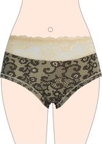 Dames slips 3 pack Fine woman print met kant beige M