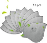 10 stuks 2.5 pm filters voor sportmaskers - grijs
