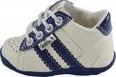 Leren schoenen -  wit/donkerblauw - jongen - eerste stapjes - babyschoenen - flexibel - sneakers - maat 20