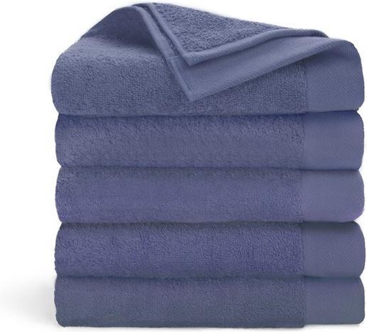 Walra Remade Handdoeken 50x100 - set van 5 - Zware kwaliteit 550 g/m2 - Blauw