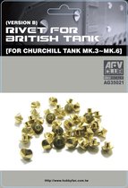 AFV-Club Rivet for British Tank (Version B) Churchill Tank Mk.3-Mk.6 + Ammo by Mig lijm
