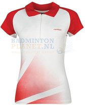 CARLTON Polo Badminton Tennis Wit/Rood Dames maat XS
