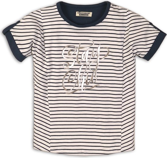 DJ Dutchjeans - T shirt meisjes - Navy stripe