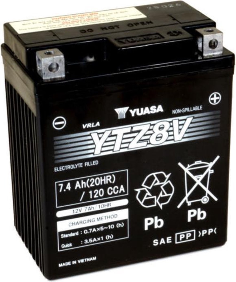 Yuasa YTZ8V accu 12V 7Ah - batterij voor motorfietsen en scooters - 130CCA