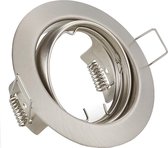 Spot Armatuur GU10 - Nitron - Inbouw Rond - Mat Nikkel Aluminium - Kantelbaar Ø83mm