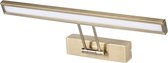 LED Spiegelverlichting - Schilderijverlichting - Nicron Quala - 8W - Warm Wit 3000K - Mat Goud - Aluminium