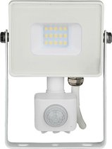 SAMSUNG - LED Bouwlamp 10 Watt met Sensor - LED Schijnwerper - Nicron Dana - Natuurlijk Wit 4000K - Mat Wit - Aluminium
