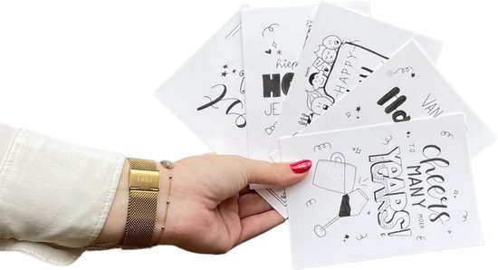15 stuks verjaardagskaarten inclusief enveloppen | handgemaakte ansichtkaarten set | mix van kaarten | verjaardagskaart | felicitatiekaarten
