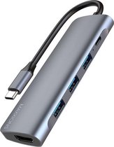 Maxxions Multiport Adapter MacBook - USB-C naar HDMI Hub - USB-C to HDMI Adapter - 4K HDMI - 3x USB 3.0 - USB Type C Oplader - Aluminium - Space Grey Grijs
