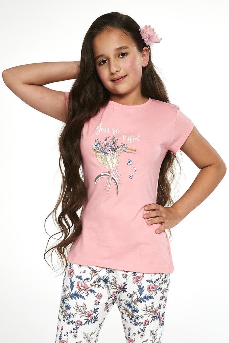 Cornette Katoenen Pyama Meisjes | Korte Mouw 3/4 Broek | Pyjama Meisjes | Shortama Meisjes | Perfect 490/88 491/88 122/128