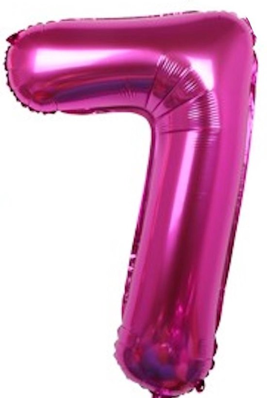 Folieballon / Cijferballon Roze XL - getal 7 - 82cm
