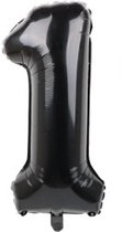 Folieballon / Cijferballon Zwart XL - getal 1 - 82cm