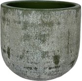 Bloempot Miami - d23 x h21cm - Groen Cement