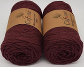 Cafuné gevlochten macramé koord-3mm-Bordeaux-Klos 120 meter