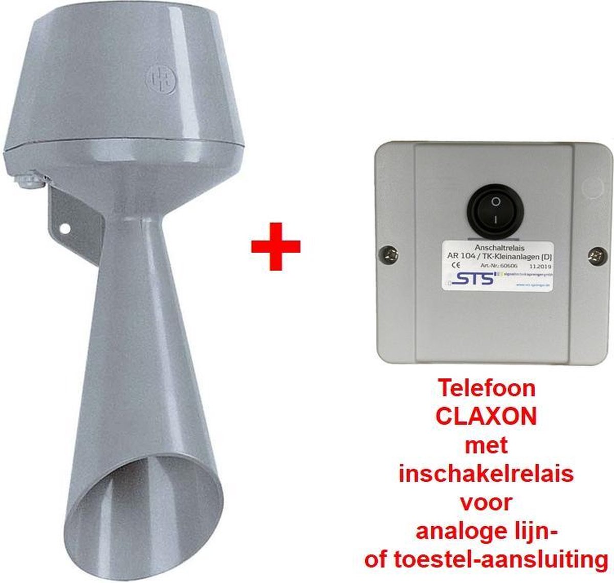Goedkoopste Telefoon-CLAXON / Telefoonbel / Signaalhoorn met inschakelrelais - 108 dB - FHF FPW11 AR104D
