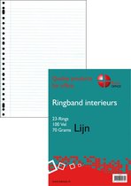 Benza - Ringbandpapier A4 - Schrijfpapier Lijn - 23 ringen - 100 vel - 10 stuks