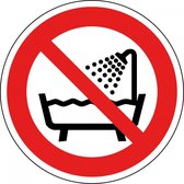 Verboden apparaat te gebruiken in een bad sticker - ISO 7010 - P026 150 mm