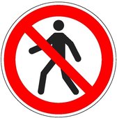 Vloersticker verboden voor voetgangers, sterke zelfklevende folie 600 mm