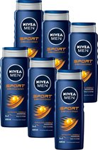 Bol.com NIVEA MEN Sport - 6 x 500 ml - Voordeelverpakking - Douchegel aanbieding
