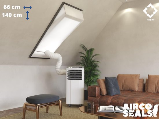 Airco raamafdichtingskit 66×140 cm voor Velux tuimelvenster dakraam, mobiele airco slang afsluiten