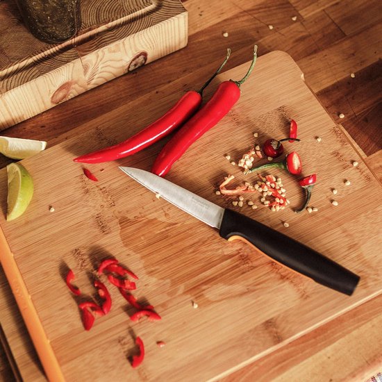 Bloc à Couteaux Alpina avec Support pour Ustensiles de Cuisine - Plastique/  Bamboe - Wit