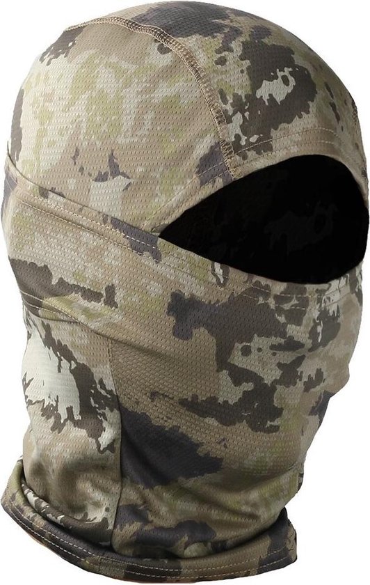 Unisex Baclava - Helm Muts - Motorhelm - Skimuts - Bivakmuts - Gezichtsmasker - Camouflage Beige - One Size
