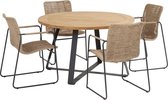 Palma basso dining tuinset 130xH75 cm 5 delig naturel Taste 4SO