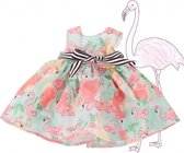 Götz poppenkleding voor pop 45-50cm jurk met flamingo en strik
