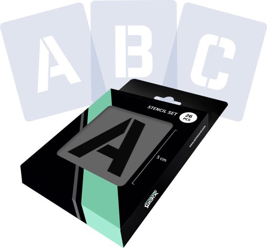 Ensemble de modèles de lettres QBIX - 10 x 8,5 cm - Alphabet complet - Les lettres mesurent 5 cm de haut