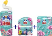 WC eend - action gel - floral fantasy toiletreiniger 750ml + discs holder + Act Clean toiletblok