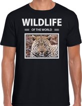 Dieren foto t-shirt Jaguar - zwart - heren - wildlife of the world - cadeau shirt Jaguars liefhebber S