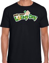 St. Patricks day t-shirt zwart voor heren - Its your lucky day - Ierse feest kleding / outfit / kostuum S