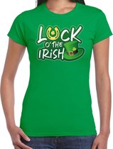 St. Patricks day t-shirt groen voor dames - Luck of the Irish - Ierse feest kleding / outfit / kostuum 2XL