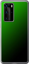 Huawei P40 Pro - Smart cover - Groen Zwart - Transparante zijkanten