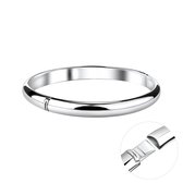 Joy|S - Zilveren Bangle armband - 7 mm / 65 mm - gehodineerd