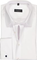 ETERNA comfort fit overhemd - dubbele manchet - niet doorschijnend twill heren overhemd - wit - Strijkvrij - Boordmaat: 45