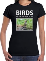 Dieren foto t-shirt Groene specht - zwart - dames - birds of the world - cadeau shirt Spechten liefhebber XS