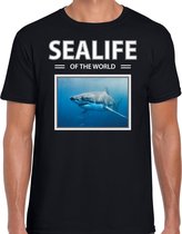 Dieren foto t-shirt Haaien - zwart - heren - sealife of the world - cadeau shirt Haai liefhebber M