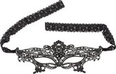 Oogmasker met borduursels - Dames Lingerie - Accessoires - Zwart - Discreet verpakt en bezorgd